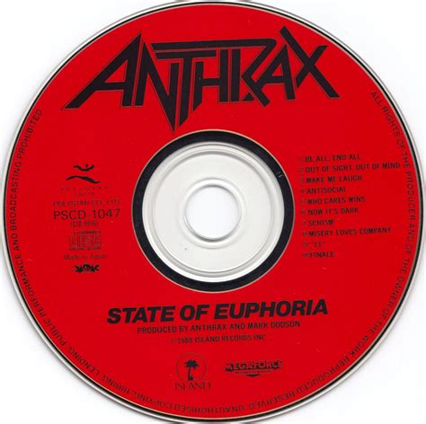 Release State Of Euphoria By Anthrax Cover Art Musicbrainz