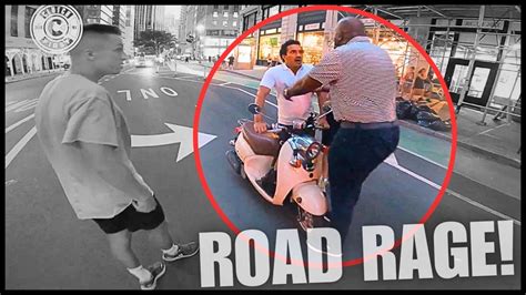 MOPED RIDER IN SHOCK AFTER ROAD RAGE WITH STREET HOOLIGANS Epic Moto