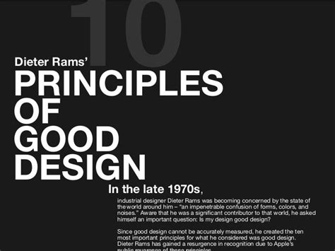 Dieter Rams 10 Principles Of Good Design
