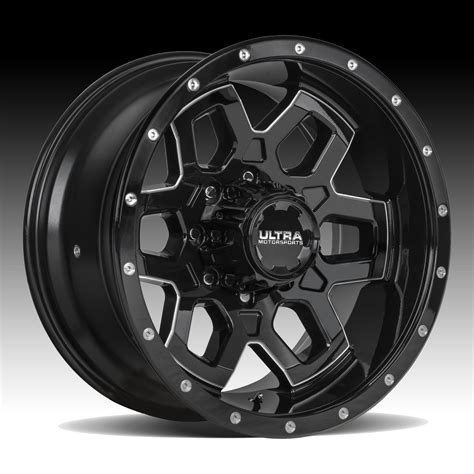 Ultra 217bm Warlock Gloss Black Milled Custom Wheels Rims 217bm