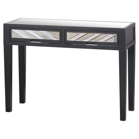 Soho Black Collection 2 Drawer Console Console Tables Eclectic Niche