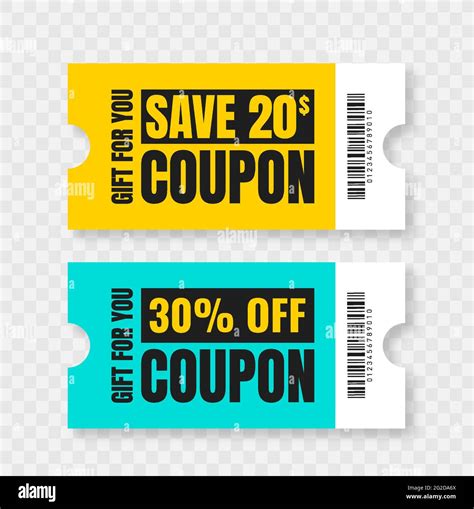 Vector Coupon Discount Isolated Gift Voucher For Business Set Of