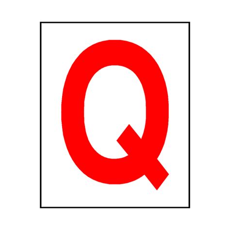 Letter Q Sticker Red Safety Uk