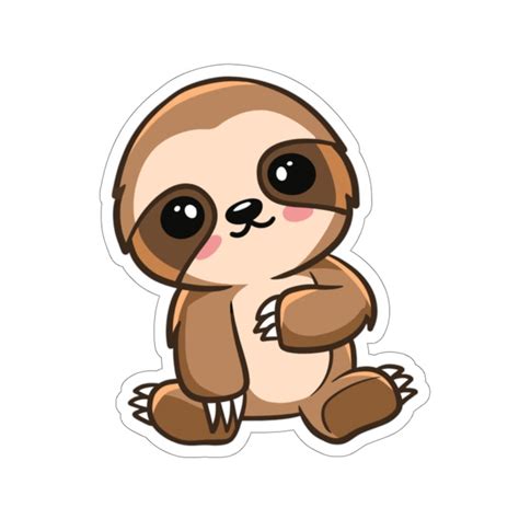Happy Sloth Sticker Baby Sloth Laptop Decal Two Toed Sloth Etsy