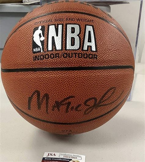 Magic Johnson Signed Spalding Io Basketball La Lakers Dream Team