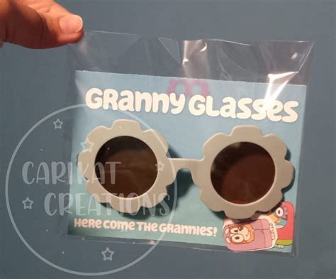 blue heeler granny glasses party favor bluey kit de etsy
