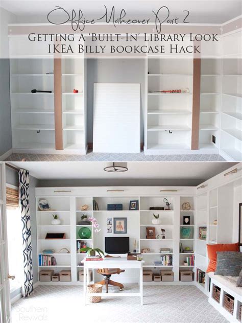 We made a list of the best ikea billy hacks to celebrate the world's most beloved bookcase. Office Makeover Part 2 | Building in Billy IKEA Hack - Southern Revivals