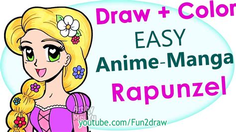 How To Draw Anime Manga Rapunzel Cute Easy Youtube