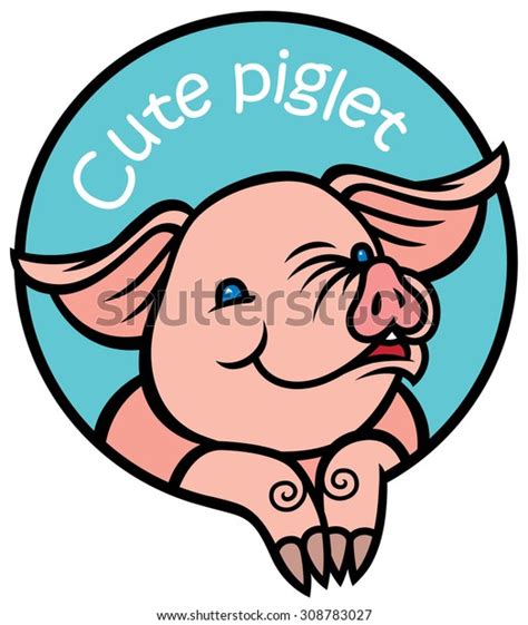 Happy Smiling Little Baby Cartoon Pig Stock Vector Royalty Free