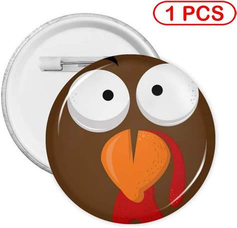 Turkey Thanksgiving Badge Button Pin Round Button Badge