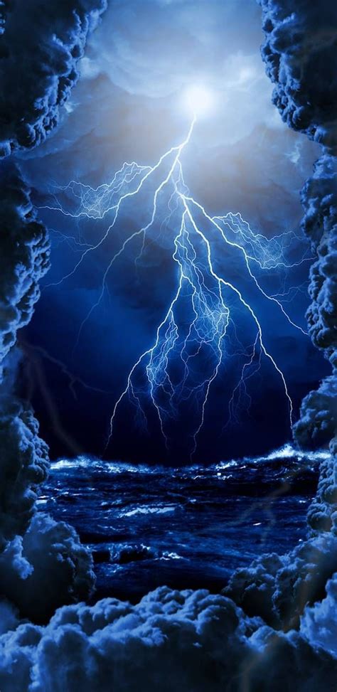 Blue Lightning Clouds Mobile Wallpapers Wallpaper Cave