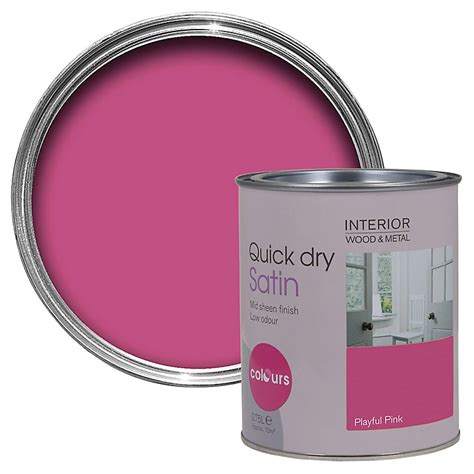 Colours Playful Pink Satin Metal And Wood Paint 075l Diy At Bandq