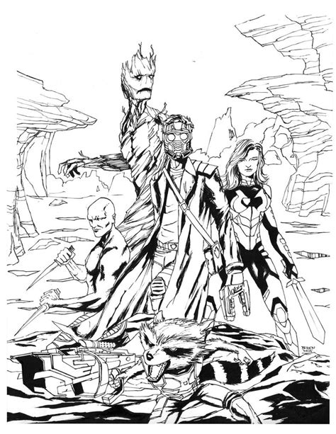 Guardians Of The Galaxy Ink By Hawkdraws On Deviantart