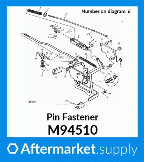 M94510 Pin Fastener Fits John Deere Aftermarketsupply