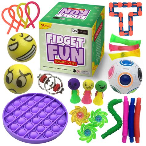 Ds Brands Fidget Toy Set 23 Pc Fidget Fun Box With Pop It Fidget Toy