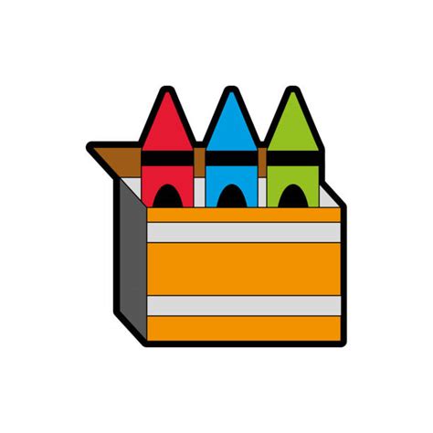 Box Crayons Silhouettes Illustrations Royalty Free Vector Graphics