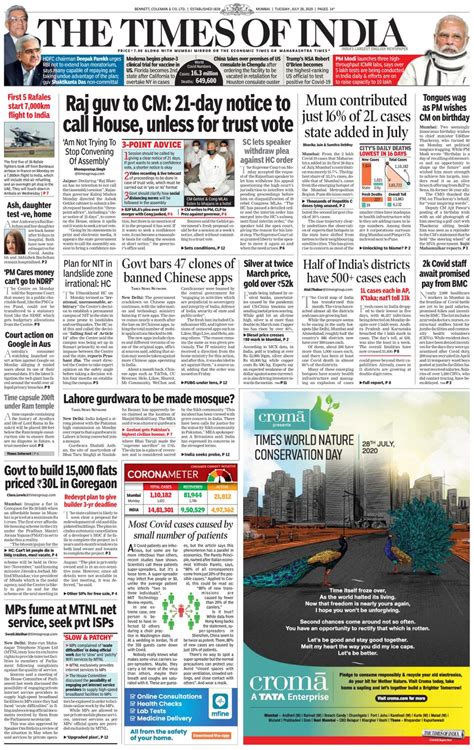 The Times of India Mumbai-July 28, 2020 Newspaper