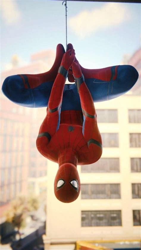 Spider Man Hanging Upside Down IWallpaper Marvel Spiderman