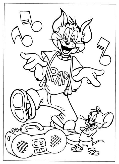 Tom And Jerry Fighting Coloring Pages