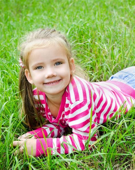 Little Girl Lying Grass