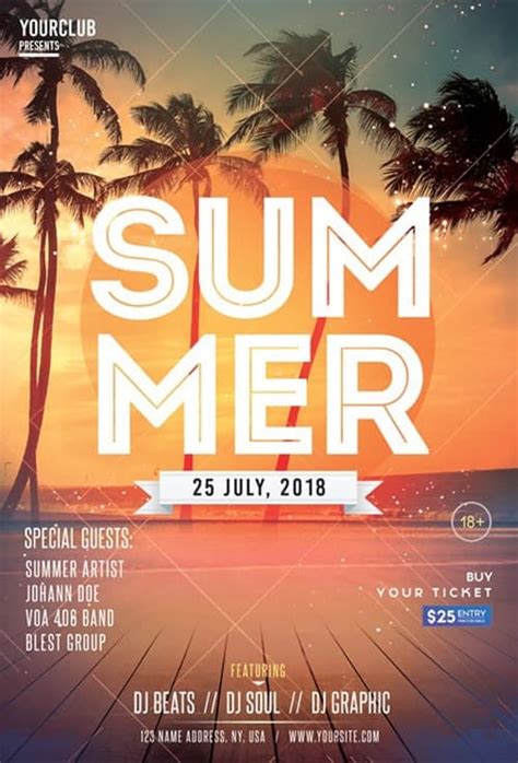 Summer Party Flyer Psd Template Psdfreebiescom Images