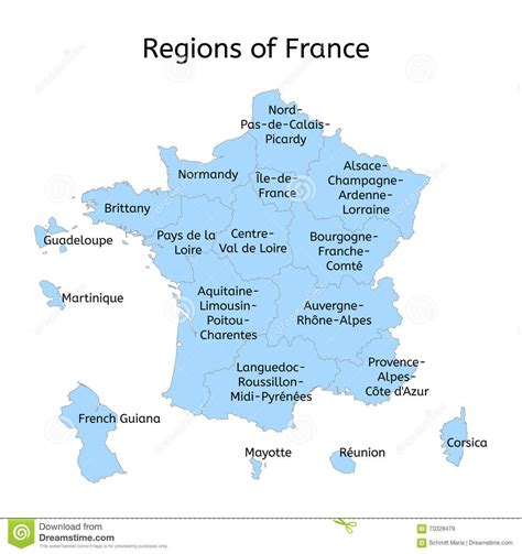 France is home to every type of landscape and habitat imaginable, with it's many regions boasting lots of lovely countrysides, beautiful river valleys, and some incredible mountain scenery in the shape of the alps, massif central, and the pyrenees. France Administrative Map With New Regions Stock Illustration - Illustration of isolated, region ...
