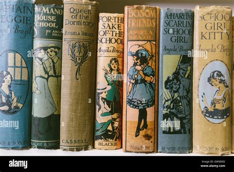 Old Books Showing Colorful Spines Stock Photo Alamy