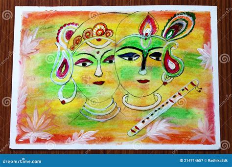Radha Krishna Holi Abstract Painting Stock Image Image Of Mural