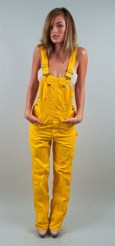 Vintage S Yellow Overalls DUNGAREE Mustard Bib Coveralls Utility Minimalist S Boho Hippie