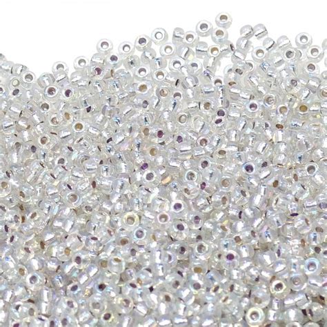 Miyuki Seed Beads 80 Silver Lined Crystal Ab 10g Beads And