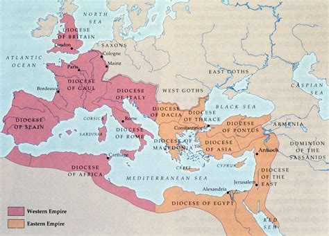 Map The Eastern And Western Roman Empire Click To See Larger Image