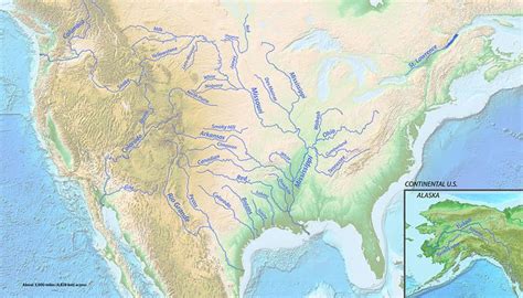 List Of Longest Rivers Of The United States By Main Stem Wikipedia