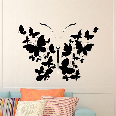 26 Beautiful Butterfly Wall Decal Interior Design For You Using Decals Rather Than Etching Y