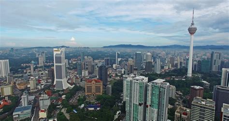 Aerial view of Kuala Lumpur city in Malaysia capital, tall buildings ...