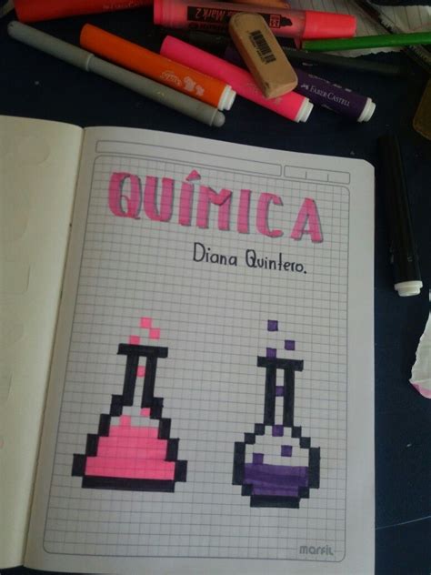 Cuaderno Marcado QuÍmica Lettering Tutorial School Book Covers