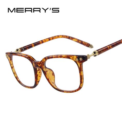 merry s fashion women clear lens eyewear unisex retro clear glasses big frame metal temples