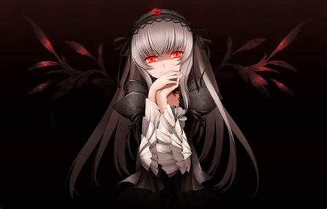 Download Anime Goth Girl With Red Eyes Pfp Wallpaper