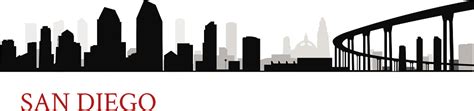 San Diego Silhouette Skyline Vector Download