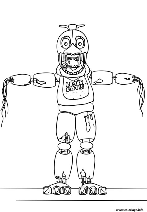 Coloriage Fnaf Withered Chica Lets Eat Jecolorie Com