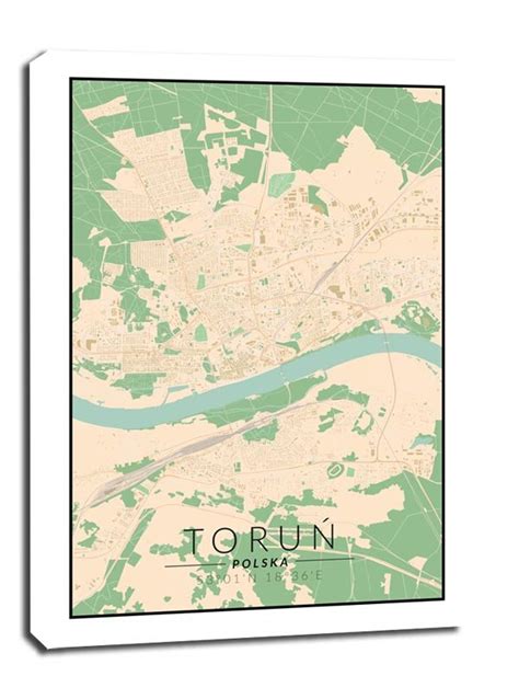 Toruń Mapa Kolorowa Obraz Na Płótnie 50x70 Cm Galeria Plakatu Sklep Empik