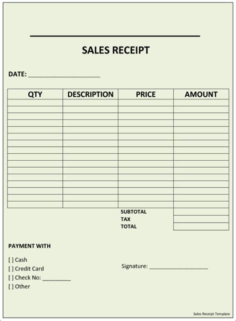 Downloadable Sales Receipt Template For Word Cheap Printable Receipt