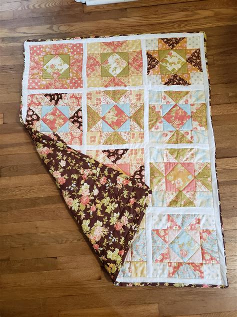 My First Ever Quilt A 36x48 Lap Quilt Rolling Stone Block Pattern