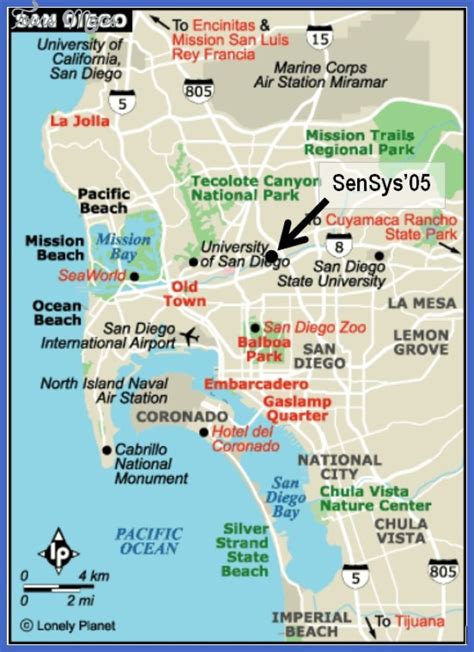 San Diego Map Tourist Attractions Map Of World