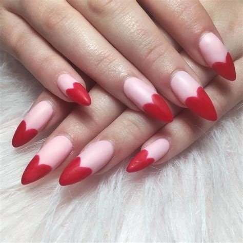 Heart Tips Valentines Day Nails Valentines Nails Nail Designs