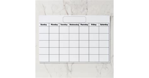 Blank Monthly Calendar Paper Pad Zazzle