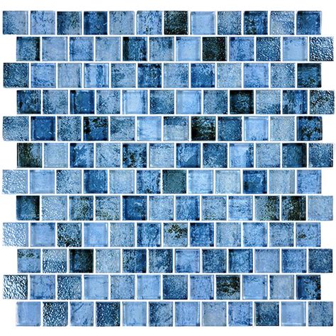 Signature Shadow Blue 1 X 1 Glass Mosaic Tile Ss82323b7 Aquablu Mosaics