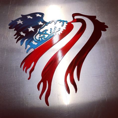 American Eagle Metal Flag Metal Wall Art Etsy