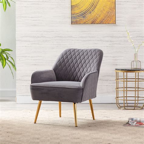 Aukfa Modern Soft Velvet Accent Chairindoor Chairmaterial Ergonomics