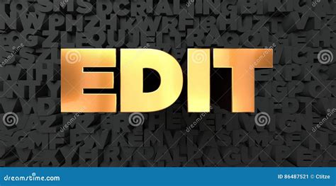 Edit Gold Text On Black Background 3d Rendered Royalty Free Stock