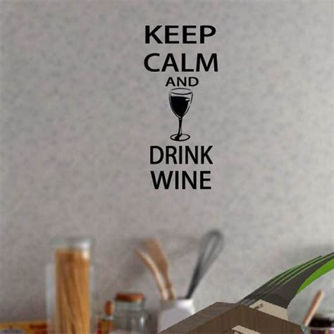 Bar Pub Home Wine Wall Stickers Keep Calm And Drink Wine Vinyl Wall